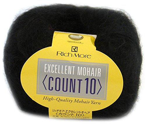 ハマナカHAMANAKA リッチモア エクセレントモヘア カウント10 毛糸 合太 Col.30 ブラック 系 20g 約200m 6289