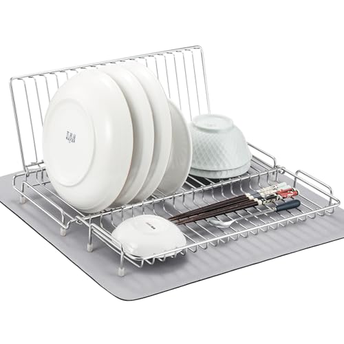 Goowin 水切りラック 食器 水切り ステンレス 水切りかご 台所 収納 畳式 調整可能 水切りバスケット