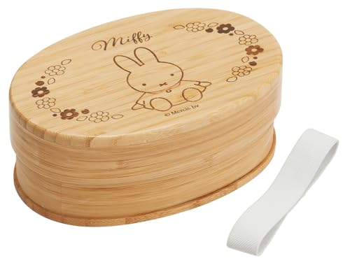 スケーターSkater 竹製 ランチ ボックス 600ml 和風 弁当箱 小判型 仕切り付 ランチベルト付 ミッフィ..