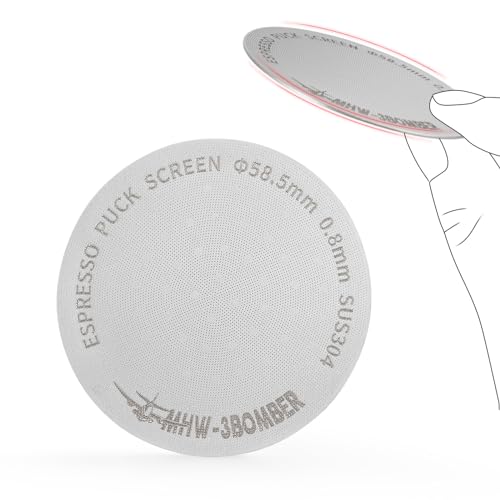 MHW-3BOMBER 58.5mm コーヒーフィルタースクリーン 厚さ0.8mmろ過精細 再利用可能 ポルタフィルターバ..