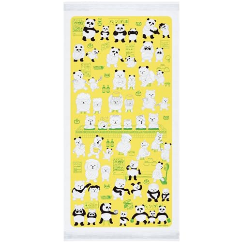 コンテックスKontex バスタオル 布ごよみ 2023 タオルゆあがり 大きな手拭 パンダ銭湯 日本製 ブルー 約58×120cm 59714