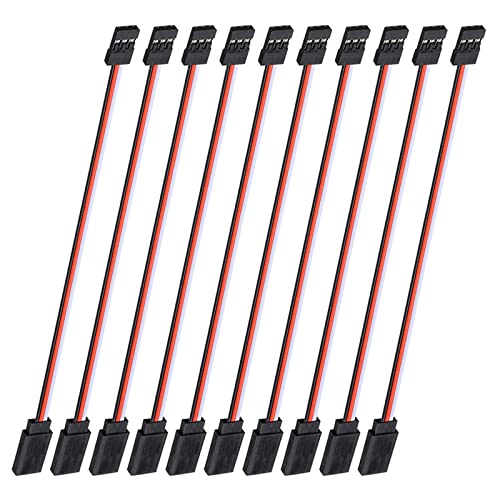 YFFSFDC 10 本入りサーボ 延長ケーブル 13cm 3ピンJRオス -メス用サーボ延長リード線ケーブル 延長コード 電線ケーブルリード