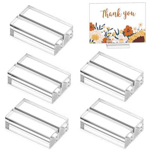 YJRUNFU カードスタンド メモスタンド 透明 アクリル素材 結婚式 会議 席札 メモホルダー 写真 番号 値札 メニュー ネームカード カ