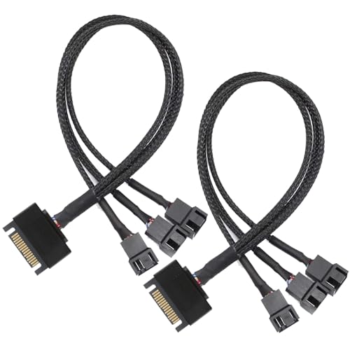 Iee1394 Cable - Kiligen 2個 SATA から 3 ウェイ 3 ピン / 4 ピン PMW 12V PC ケースファン電源アダプタケーブル、3 ピンまたは