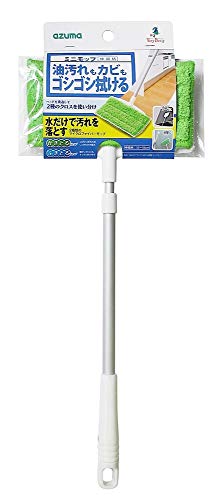 樂天商城 - アズマ工業Azuma Industrial フローリングワイパー ゴシゴシ拭ける両面モップミニ 拭き幅16cm 柄の長さ35~56cm グリーン