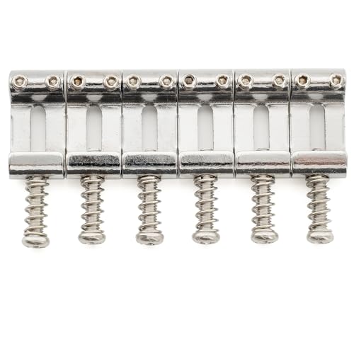 Musiclily Ultra 10.5mm 硬化鋼 ヴィンテージ ブリッジサドル Stratストラトエレキギター用 クローム6個セット