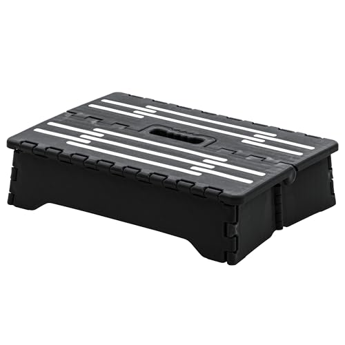 ブラックブラック/H 10/N8-10CHBK・Style:ブラック・パッケージ個数:1・サイズ:約40×27.5×10・簡単設置持運び楽々・ワンタッチ・コンパクト収納・折りたたむと板状になります・ポリプロプレン・TPR簡単設置持運び楽々あると便利な折りたたみ式踏み台。