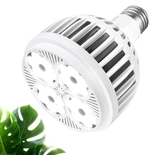 22W LED 植物育成灯、E26 ソケット、全スペクトル 5800K、高 CRI95、白色外殻、効率的放熱性、省エネ、..