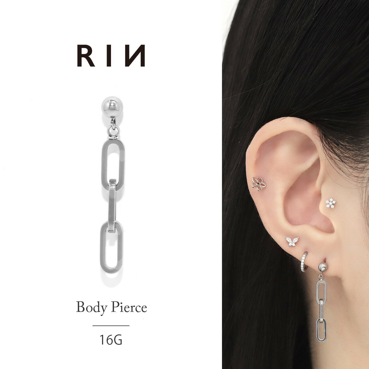 【全品送料無料】 ボディピアス 16G 軟骨ピアス サージカルステンレス 金属アレル...