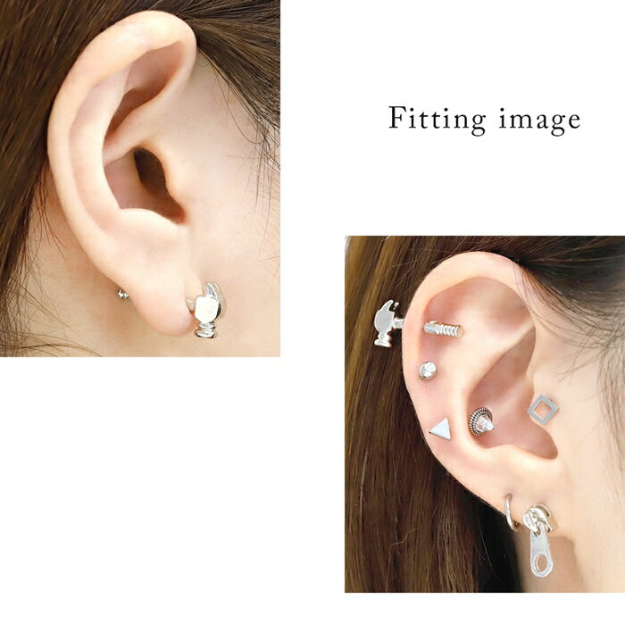 【全品送料無料】 軟骨ピアス 14G ボディピアス 16G ハンマー トンカチ ボディーピアス サージカルステンレス アンテナ へリックス 14ゲージ 16Gゲージ 軟骨 ピアス シルバー なんこつぴあす ボディーピアス ピアス Pierce