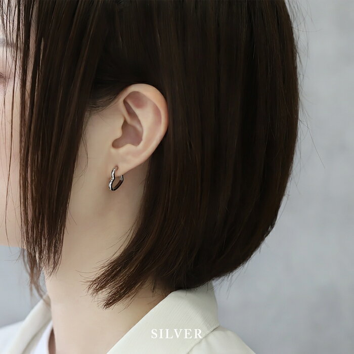 ピアス ハート 18k 18金 金属アレルギー フープ キャッチレス ニッケルフリー 18k...
