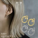 ピアス 金属アレルギー リングピアス キャッチレス フープピアス サークル 18k 18金 18kコーティング レディース セカンドピアス シンプル ワンタッチ...