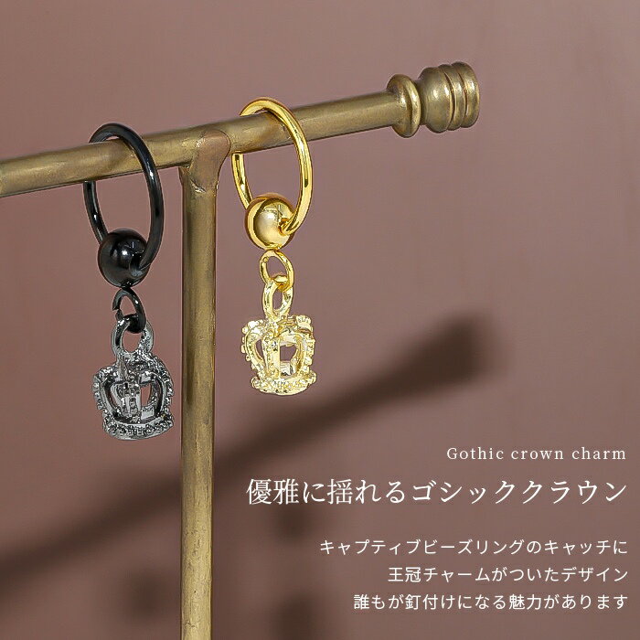 ボディピアス 16G 14G クラウン トップ リング 軟骨ピアス キャプティブビーズリング サージカルステンレス 金属アレルギー 王冠 ボディーピアス ボディピ 軟骨 ピアス かわいい メンズ 輪っか フープ フープピアス おしゃれ アクセサリー Pierce