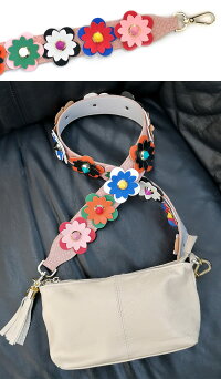 ショルダーストラップ ストラップ 単品 バッグ 付け替え ショルダーベルト レディース バッグストラップ ショルダー紐 フラワーストラップ 肩掛けベルト 取り外し ショルダーバッグ バック 小物 アクセサリー パイソン柄 フラワーモチーフ 送料無料 PUレザー