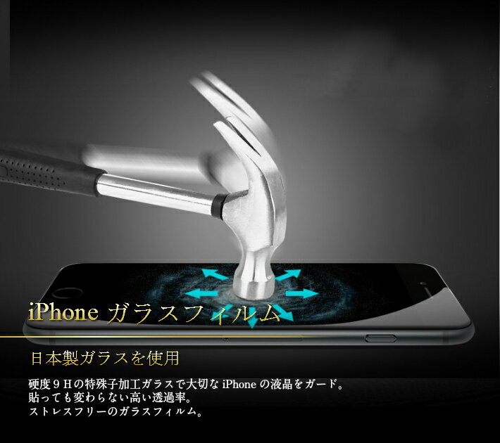iPhoneXS/X iPhoneXS Max XR 8 7 アイフォン ガラスフィルム iPhoneXS XR X 8 7 6s 6 iPhone8 iPhone7 Plus アイフォン6 0.33mm 表面硬度9H 傷 割れ 汚れに強い 指紋ガラスフィルム iPhone スマホケースとセット購入限定