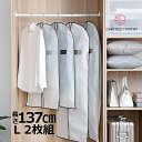 センターファスナーカバー L 2枚組 洋服カバー 衣類カバー 不織布 収納 衣類収納袋 大容量 衣替え タンス クローゼット 衣類長期保管 衣類保管 コート収納 霜山