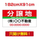 【お得なクーポン配布中】【名入れ対応】プレート看板「分譲地」 W182cm×H91cm 会社名等お入れします 不動産 分譲地看板 売地看板 不動産/売り物件 売...