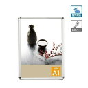【お得なクーポン配布中】A1 片面 壁付グリップ式 ポスターフレーム W640mm×H885mm 看板 店舗用看板 A1サイズ 屋外対応 屋外使用 シルバー q-00311