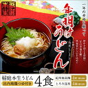 【一年の幸福を願って】林泉堂の「年明けうどん」4食セット（稲庭本生うどん、紀州南高梅、とろろ昆布）これが揃えば、準備万端！送料無料でお届け