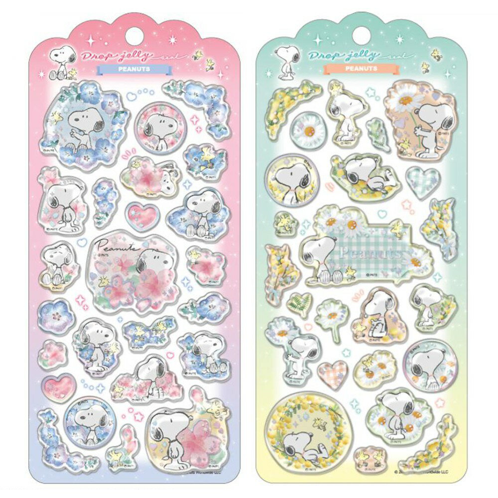 Rakuten - 【当店全品P10~29倍※要エントリー！+半額・割引商品100点以上】 スヌーピー ドロップジェリーシール 1シート シール ステッカー 立体 クリア ハード デコ キャラクター かわいい 正規品