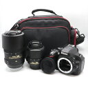 【中古】 《美品 S数1110のみ》 デジタル一眼レフカメラ NIKON D5200 ダブルズームキット ブラック ニコン k3172