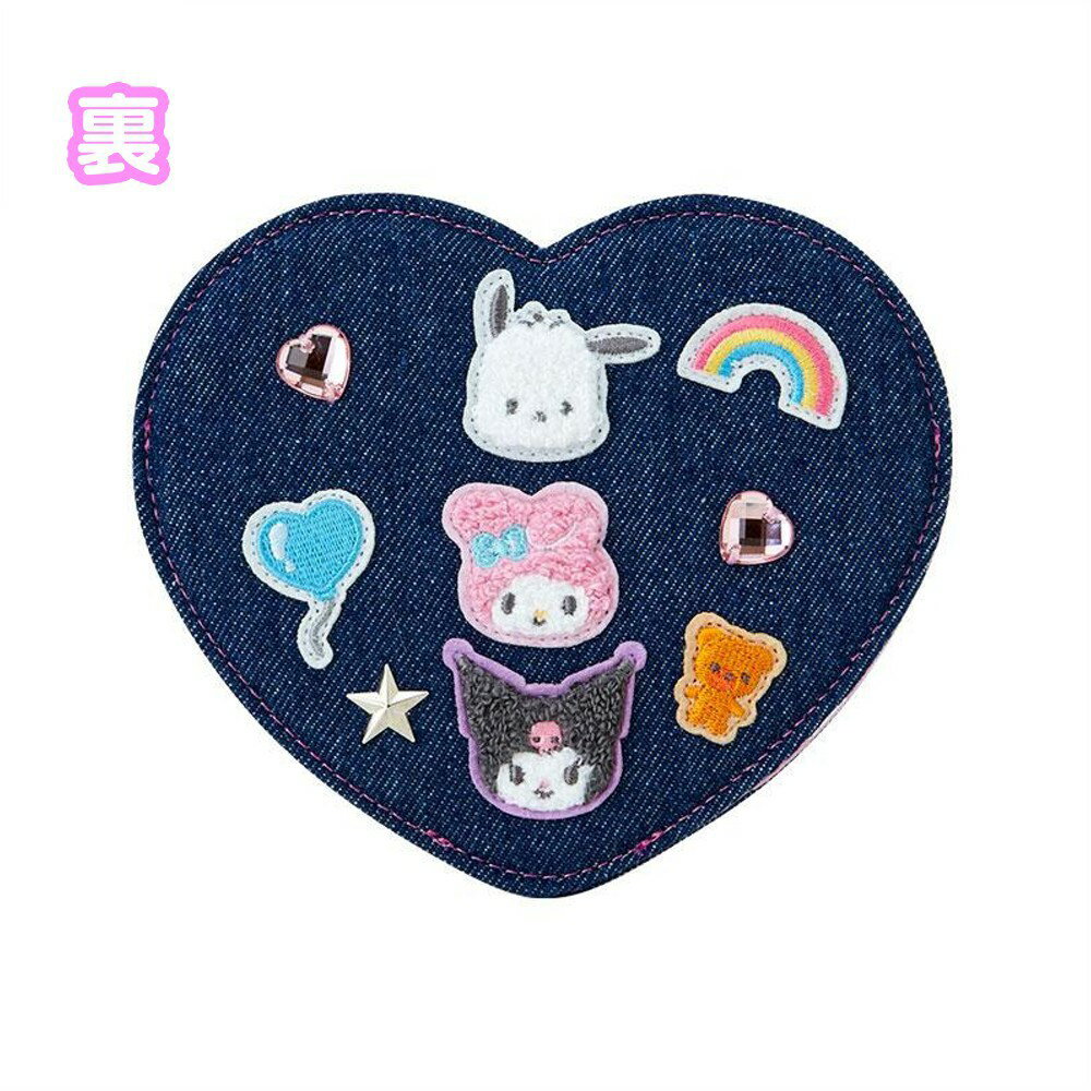 【決算セール!50人に1人全額還元】 サンリオ 折りたたみミラー デニムワッペン ミラー 鏡 折りたたみ 卓上 スタンドミラー Y2K グッズ キャラクター サンリオキャラクターズ 可愛い