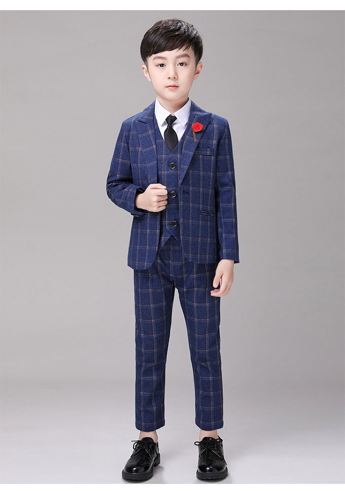 キッズ スーツ 男の子 6点セット フォーマルスーツ 小学生 セットアップ (ジャケット シャツ パンツ ベスト ）90CM-150CM フォーマル 男子 男児 ピアノ 発表会 結婚式 大きいサイズ 入学式 入園式