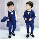 送料無料 入学式 子供服 男の子 フォーマル スーツ キッズ チェック柄 フォーマルスーツ 男の子 タキシード フォーマル 子供スーツ 子供フォーマル 3点セッ...