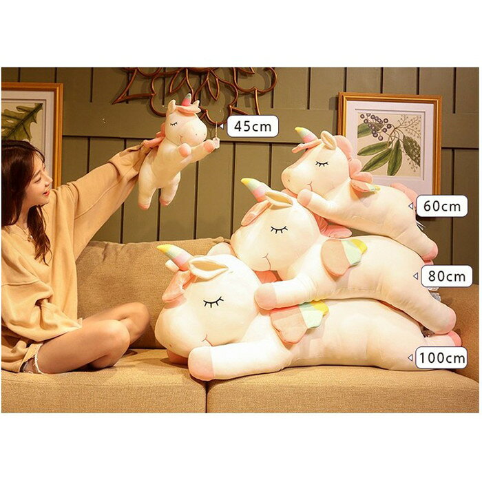 ぬいぐるみ 60cmユニコーン 抱き枕　キャラクター　抱き枕 誕生日ギフト 送料無料 ぬいぐるみ ユニコーン 寝顔をする