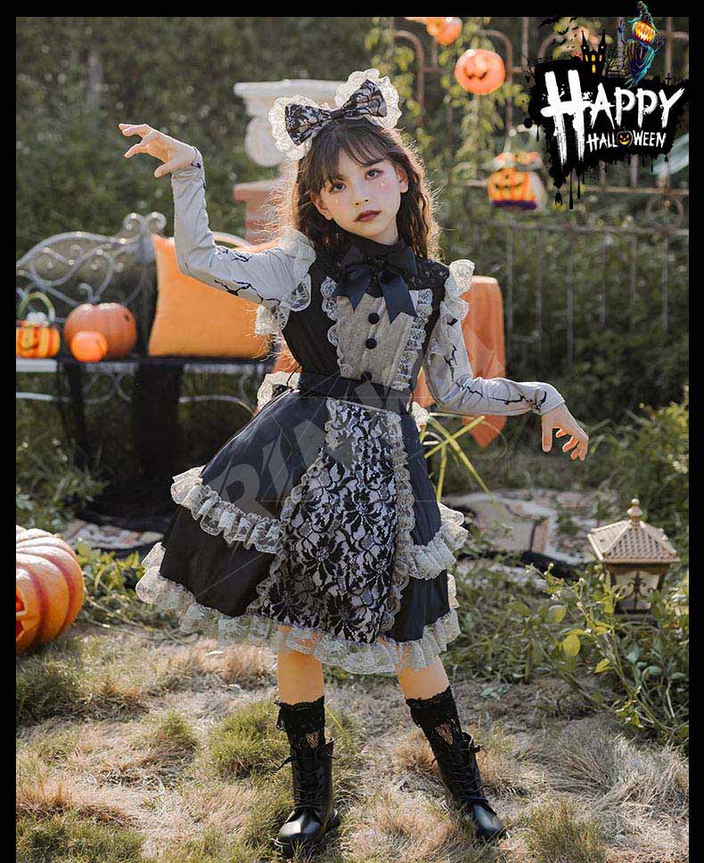 ハロウィン 子供ドレス 女の子 ハロウィン レース ドレス コスプレ ドレス halloween ノースリー ブドレス キッズ コスプレ コスチューム キッズワンピース 魔女 ハロウィーン プリントワンピース コスプレ衣装 可愛い 演出 舞台衣装 舞台劇 2