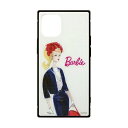 バービー　iphone ケース 【時間限定クーポン配布中】送料無料 Barbie iPhone12mini対応 スクエアガラスケース BAR-13A スーツ スリムケース ハイブリッド きれい 持ちやすい
