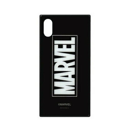 Rakuten - 〈MARVEL〉 iPhoneX対応スクエアガラスケース MV-131B ロゴ・ブラック