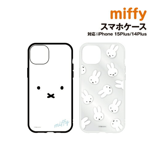 乐天商城 - 送料無料 ミッフィー iPhone15Plus/14Plus 対応 耐衝撃ケース IIIIfit IIIIfit Clear MF-439-43 / フェイス フェイス総柄 ハイブリッド イーフィット クリア