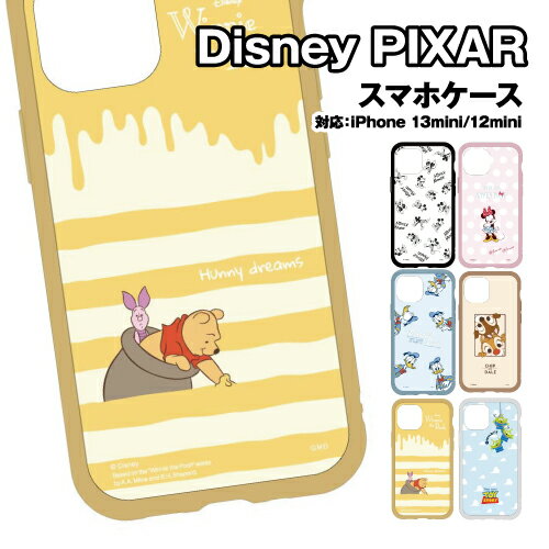 무료 배송 디즈니 IIIIfit Clear iPhone13mini/12mini 대응 하이브리드 케이스 DN-876 /미키 마우스 미니 마우스 도널드 덕 칩 & 데일 쿠마노 푸씨 외계인