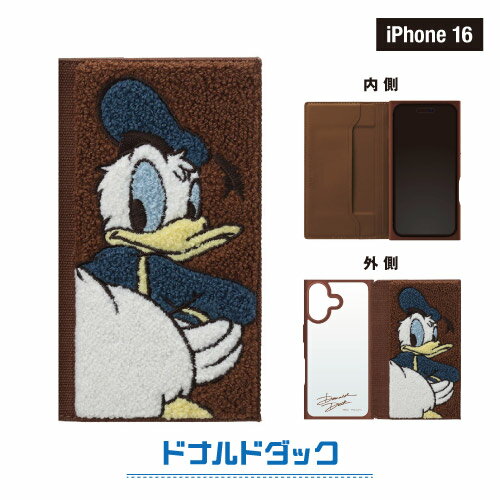 送料無料 ディズニー iPhone16 / iPhone16Pro用 サガラ刺繍 クリアフリップケース ...