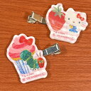 【時間限定クーポン配布中】はらぺこあおむし×ハローキティ アクリルヘアクリップ HASR-003 / いちご ハート ピンク リボン カップケーキ