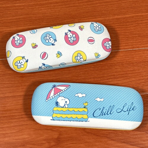 ピーナッツ/スヌーピー メガネケース／チルライフ SPMS-129-30 /総柄 プール