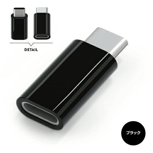 Lightning to USB Type-C 変換アダプタ PG-LNC01-2 / ブラック ホワイト
