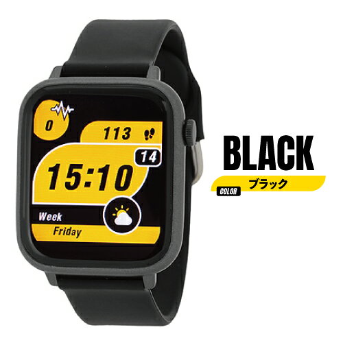 リンゾウ 楽天市場店の送料無料 スマートウォッチ スクエア型 シリコンベルト CS4A0001 / ブラック グレー ベージュ ブルー｜アングル3