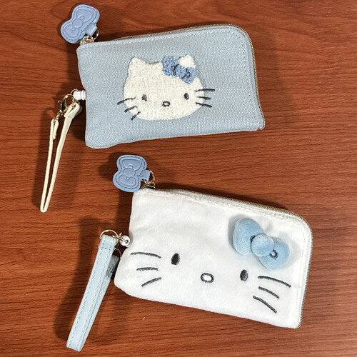 무료 배송 산리오 / 헬로 키티 키 패스 파우치 BLKT-054-5 / 블루 화이트 미즈이로 헬로 키티 시리즈