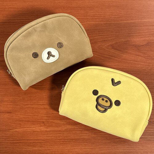 送料無料 リラックマ ラウンドポーチ MRK-754-5 /リラックマ フェイス キイロイトリ フェイス