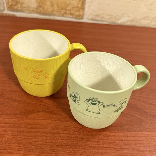 乐天商城 - ピーナッツ/スヌーピー ミニスタッキングカップ SPC-1396-7 / Giggle Table イエロー ミント