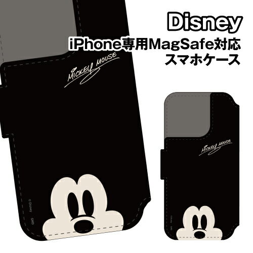 Rakuten - 送料無料 ディズニーキャラクター iPhone専用MagSafe対応 手帳型スマートフォンカバー DNG-338MK / ミッキーマウス