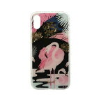 【時間限定クーポン配布中】iPhoneX対応クリスタルソフトケース JWL-07C FLAMINGO(Black)