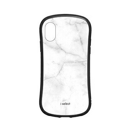 【時間限定クーポン配布中】i select iPhoneXSMax 対応ケース ISE-03WML ホワイトマーブル
