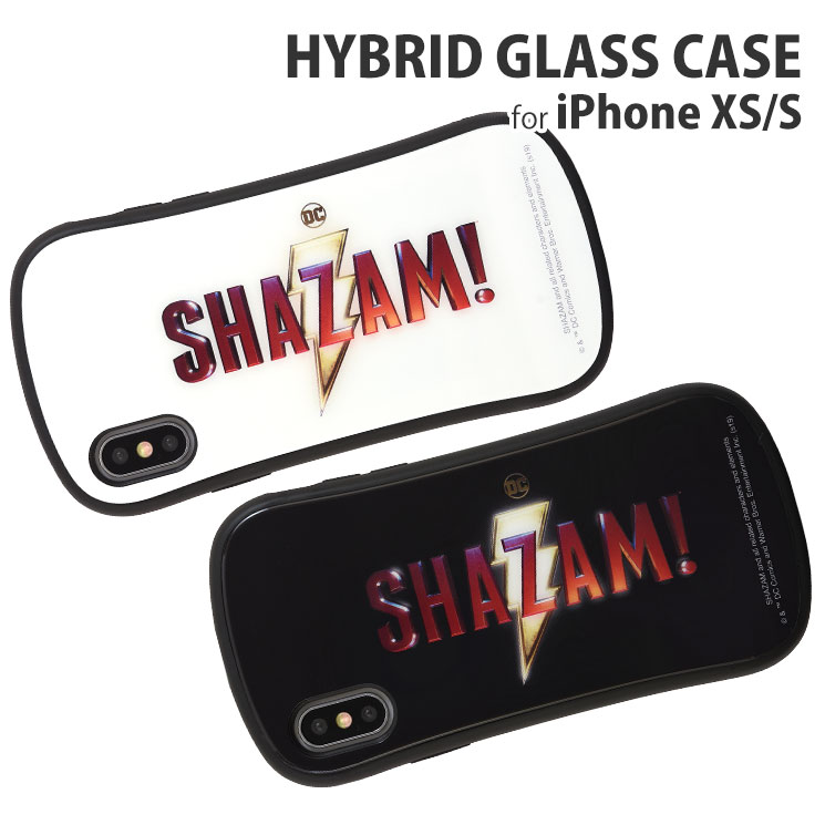 送料無料 シャザム！ iPhoneXS iPhoneX対応ハイブリッドガラスケース SZM-02BK ブラック