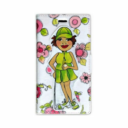 乐天商城 - 【時間限定クーポン配布中】送料無料 ローラライ iPhone 11 マルチ(多機種)対応 手帳型 フリップタイプ スマホケース ゴルフ × フラワーホワイト B ハンドメイド デザイン