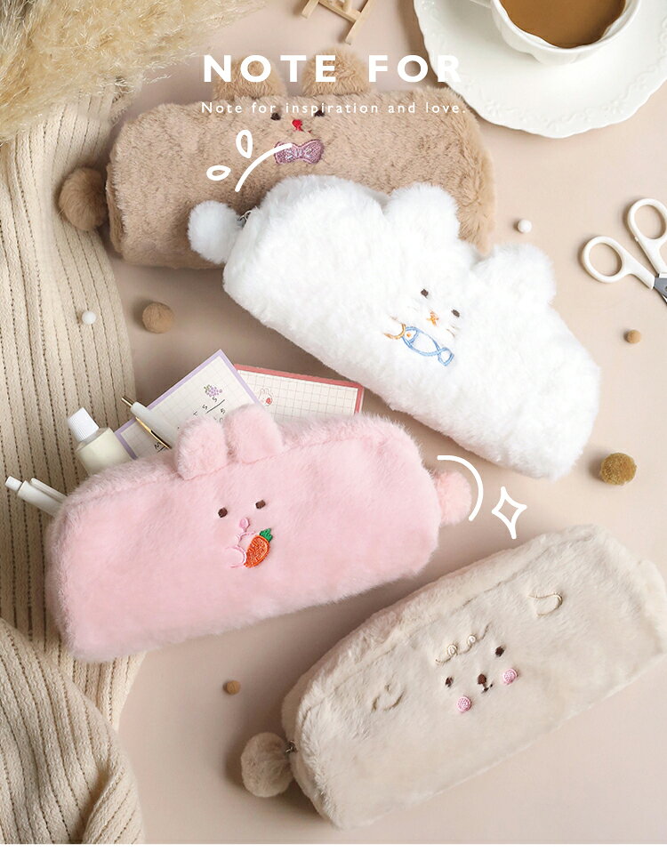 ペンケース 可愛い ペンポーチ 文房具 学生 ふわふわ おしゃれ 大容量 便利 動物柄 シンプル ふで箱 ふでばこ ユニセックス 中学生 小学生 可愛い 女の子 男子 男の子 学生 学校 筆記用具 入園 入学 新入学 プレゼント rio-rio-10001848 RIO STORE(リオストア) サンプル画像2
