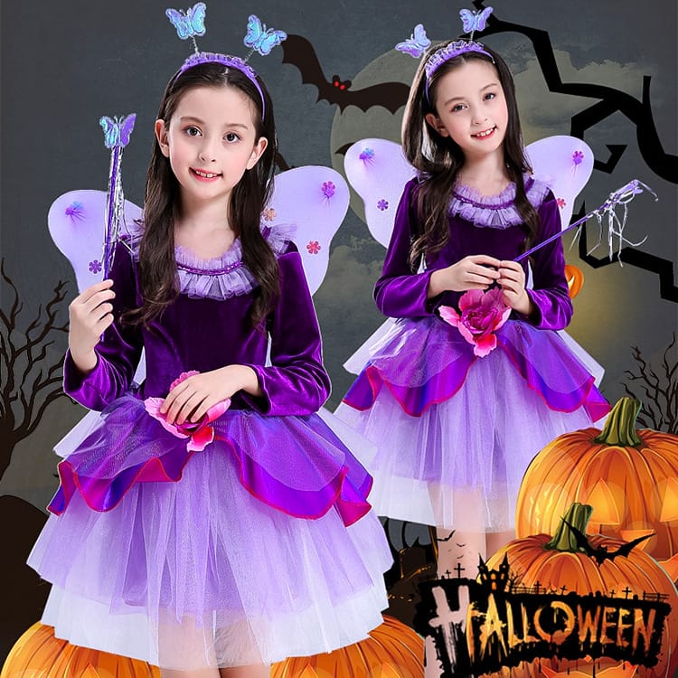 ハロウィン 妖精 可愛い コスプレ 女の子 コスチューム 衣装 魔女 子供 コスプレ 仮装 演出服 お姫様 コスプレ衣装 魔法使い キッズ cosplay 子供 洋服 ワンピース 姫系 変装 ハロウィン コスプレ ハロウィン衣装 文化祭 学園祭 仮装用 変装 パーティー