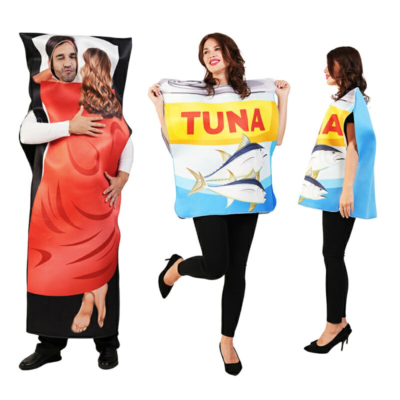 ハロウィン 変装 大人 おもしろ マグロ缶詰 コスチューム レディース 抱き枕 pillow 仮装 絆創膏 ばん..